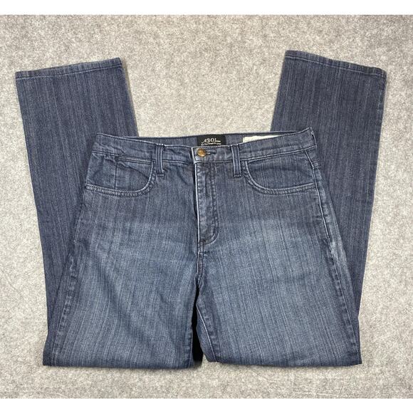 NYDJ Jeans Womens 10P Petite Blue Classic Straight Leg Made in USA Stretch Denim - Picture 1 of 13